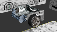1/64 自制手工 RX7 转子 车架内部结构 车体改装车模车库 A034