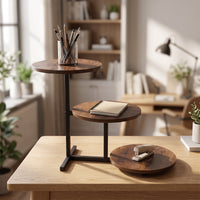 Wooden Cupcake Stand Stepped Tiered Display Rack Holder Space-Saving Pastry Display with Metal Frame for Culinary Artists, Dessert Tables, Countertops