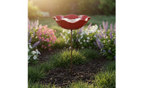 Metal Petal Water Feeder Handmade Flower Garden Bird Bath Nature-Friendly Outdoor Decoration for Yard, Patio