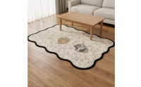 Waterproof Irregular Shape Floor Mat Easy to Clean Large Living Room Rug Wear-Resistant Modern Geometric Carpet Skin-Friendly for Bedroom