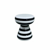 Toadstool-Inspired-Shaped Stool Striped Design Home Decor Low Maintenance