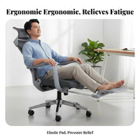 Ergonomic Recliner with Footrest Adjustable spine support Reclining Mesh Chair