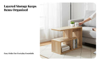 Multi-Level Accent Table Minimalist Design Nightstand Versatile Use for Students