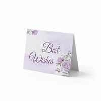 Folded Message Card Thick Cardstock Mini   Wishes Card Watercolor Artwork Stationery for Birthdays