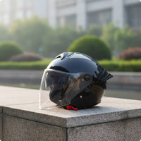 Half Open Face | DOT Approved, aerodynamically shaped, Open Face Helmet, for City Riding