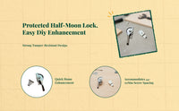 828 Half-Moon Lock, Sliding Opening Lock, Aluminum Alloy, protected Grip, secureTheft, Easy Installation, Home, Office, Bedroom