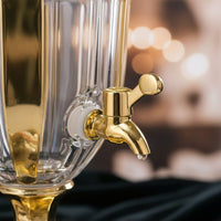 Glass Beverage Dispenser with Spigot Transparent Structure Large Capacity Water Dispenser Vintage Design Beverage Jar Easy To