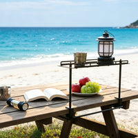 Camping Table Lantern Stand Foldable Outdoor Table Hanging Rack Space-Saving