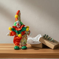 Handmade Ceramic Clown Doll Artistic Craft Handmade Porcelain Construction Collectible Clown Figurine for Collectors