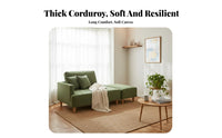 Retro Design Corduroy Loveseat Nordic Aesthetic Corduroy Settee space-saving Size Upholstered Couch Comfy Upholstery for Apartment Dwellers, Small Families, pairs, Living Room, Bedroom, Lounge Area