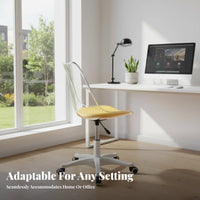Clear Rolling Chair Height Adjustable Task Seating Minimalist Design for Bedroom