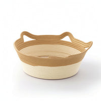 Cat Basket with Mat Handwoven Cat Basket Bed Braided for Living Room