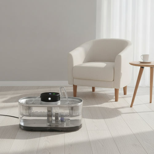 Cat Water Fountain Cordless Automatic Cat Water Fountain Rechargeable Wireless for Cats, Feeding Station, Living Room