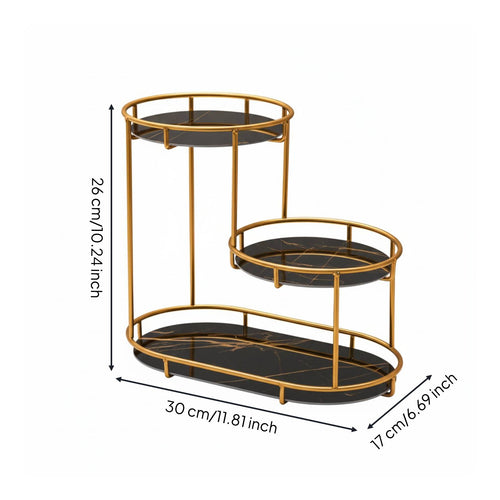 3-Tier Cosmetic Organizer Large Capacity Washroom Counter Organizer 3 Tier Washroom Shelf for Bedroom
