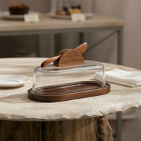 Butter Dish with Glass cover Keeping Rectangular Butter Keeper Easy to Clean Kitchenware for Special Occasions
