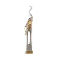 Elephant Statue with Trunk up Freestanding Ornament Sculptural for Tabletop