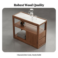 Rolling Side Cabinet Easy to Clean Top Rolling Bedside Cabinet Rounded Corners