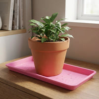 Plant Saucers and Large Resin Plant Trays, Drip Tray for Floor Standing Pots, Country Style Water Tray for Indoor and Balcony Use