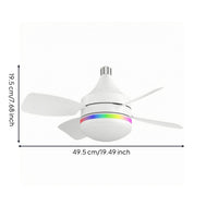 LED Ceiling Fan Light Rainbow Band Ceiling Fan Light Energy Saving for Bedroom