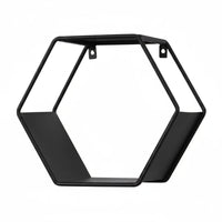 Hexagon Wall Shelf Geometric Crafted Metal Wall Shelf Space Saving Household Decor for Living Room