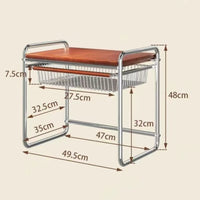 Microwave Oven Rack Metal Frame Countertop Storage Rack Rounded Tube Legs Cabinet Shelf