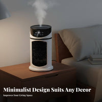 Cools & Humidifies Misting Desk Fan 8 Hour Timer Desktop Water Cooling Fan LED Nightlight for Office Workers, Students, Bedroom, Dorm Room