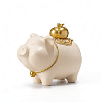 Pig-Shaped Money Bank Sculptural Pig Statue with Platform Stylish