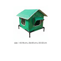 Moisture-Proof Waterproof Dog Kennel Sturdy Oxford Textile Elevated Pet House Stable Iron Frame All-Weather Pet Sanctuary Breathable Mesh Window for Backyard, Balcony