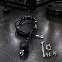 Black Cable Pulley System Home Gym, PU Coated Steel Replacement Cable, Heavy Duty Fitness Cable for Multi Gym, 300kg Load