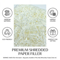 White Shredded Paper Crinkle Cut Hamper Filling, Biodegradable Zigzag Tissue Gift Box Filler for Easter Baskets, Packaging & Wrapping