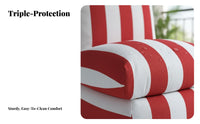 Contrast Stripe Stripe Accent Chair Stain-Resistant Fabric Striped Upholstered Armchair With Armrests Mid-Century Modernera