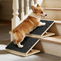 Wooden Pet Stair Ramp Sloped Wooden Dog Stairs Compact for Elevated Surfaces