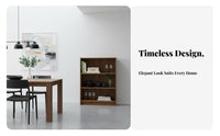 8-Tier Book Rack Walnut Finish Narrow Storage Cabinet Vintage Design Open Shelving for Homeowners, Renters, Home Office