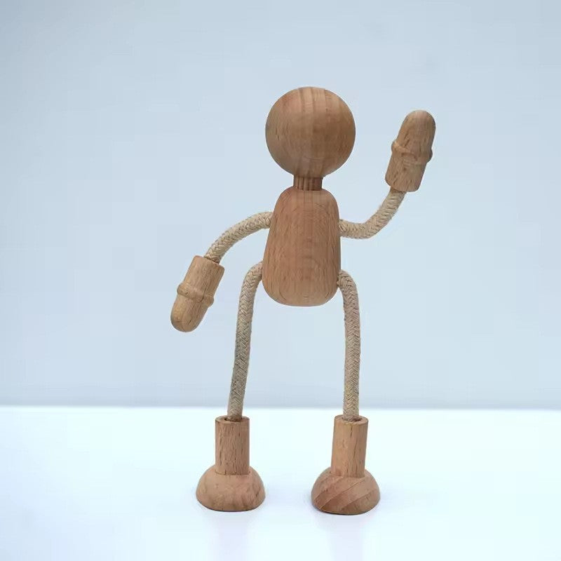Wooden Articulated Stop Motion Puppet with Movable Joints for Photography and Role Play
