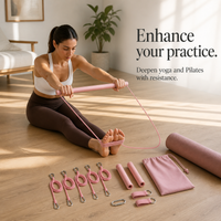 Pilates Bar Kit with Resistance Bands for Home Gym Yoga and Fitness Training