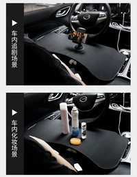 Car Folding Small Table for Steering Wheel, Rotatable Desk for Work or Dining