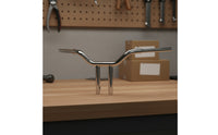 Metal Straight-Crossbar Handlebar Bent Motorcycle Handlebar with Risers Upward Swept Riser Ergonomic