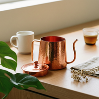 Copper Coffee Pot Portable Coffee Pot with Lid Leak-Leakproof for Kitchen