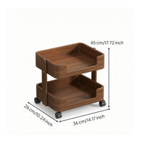 Wooden Side Table with Wheels Compact Rolling Side Table Sturdy for Living Room