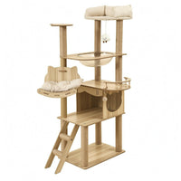 Wooden Feline Tree Sisal-Wrapped Feline Climbing Tree Transparent Acrylic