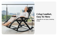 Folding Rocking Chair Adjustable Backrest Folding Rocking Lounger for Tailgaters