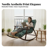 Wooden Rocking Chair sturdy Wood Frame Indoor Seating sturdy Build Padded padding for Seniors, Homeowners, Living Room