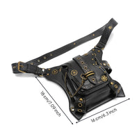Waist Bag with Pouch Steampunk Waist Bag with Chain Gothic Hip Pouch for Concertgoers, Bikers, Festivals, Streetwear