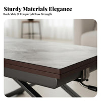 transformable Coffee-to-Dining Table Multi-Functional Household Furniture Space-Saving for People with Small Living areas, Apartment Dwellers, Home