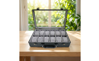 Watch Suitcase Portable Watch Case with Clear Lid Sturdy Construction for Collectors, Retailers, Travel