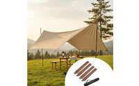 4 Pieces Wood Grain Tarp Pole Rust-Resistant 28 Mm Canopy Support Pole Easy to Carry Camping Gear for Outdoor Shade