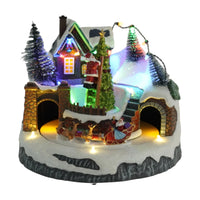 Christmas Lighted Rotating Music House Ornament