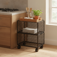 Foldable Rolling Under-Desk Bookshelf Storage Cart for Home Office and Students