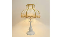 Table Lamp with Textile Shade Decorative Bedside Table Lamp Floral Warm for Bedroom, Reading Corner