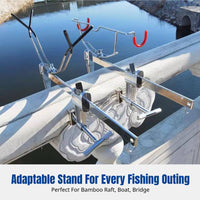 Adjustable Metal Raft Rod Holder, Aluminum Alloy Stand for Boat, Bridge, Pier Fishing